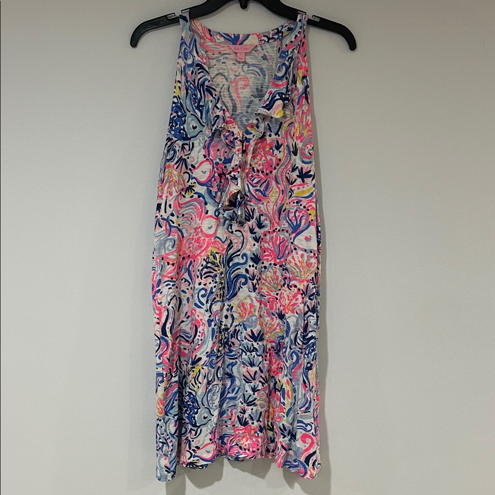 Lilly Pulitzer Vibrant Pink and Blue Dress